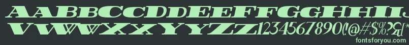 FatestItalic-fontti – vihreät fontit mustalla taustalla