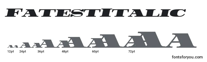 Размеры шрифта FatestItalic