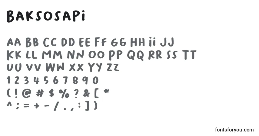 Baksosapi-fontti – aakkoset, numerot, erikoismerkit