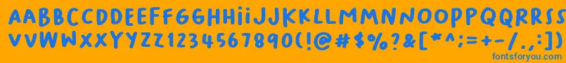 More about Baksosapi Font Baksosapi Font – Blue Fonts on Orange Background