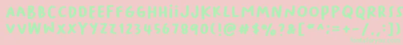 Weitere Informationen zur Baksosapi-Schriftart Baksosapi-Schriftart – Grüne Schriften auf rosa Hintergrund