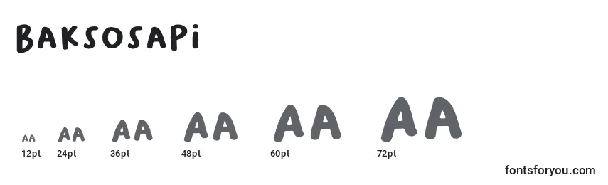Размеры шрифта Baksosapi