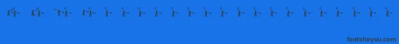 Semaphore-Schriftart – Schwarze Schriften auf blauem Hintergrund