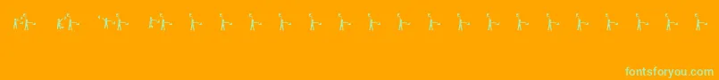 Semaphore-Schriftart – Grüne Schriften auf orangefarbenem Hintergrund