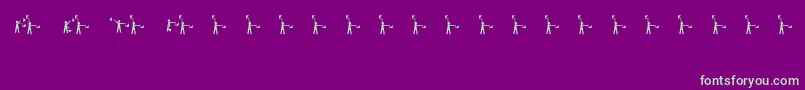 Semaphore Font – Green Fonts on Purple Background