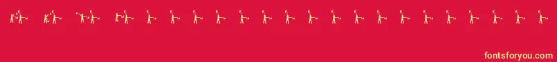 Semaphore Font – Yellow Fonts on Red Background