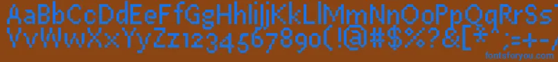 Шрифт PfEastaSevenCondensed – синие шрифты на коричневом фоне