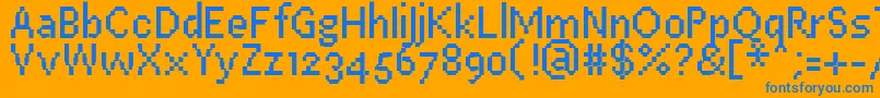 PfEastaSevenCondensed Font – Blue Fonts on Orange Background