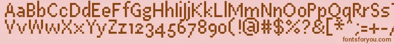 Шрифт PfEastaSevenCondensed – коричневые шрифты на розовом фоне