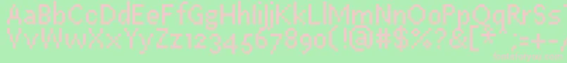 フォントPfEastaSevenCondensed – 緑の背景にピンクのフォント
