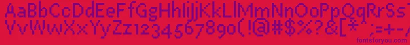 フォントPfEastaSevenCondensed – 赤い背景に紫のフォント