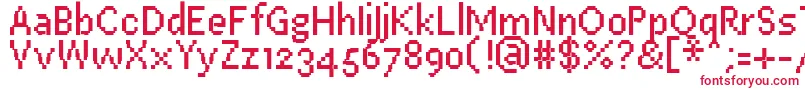 フォントPfEastaSevenCondensed – 白い背景に赤い文字