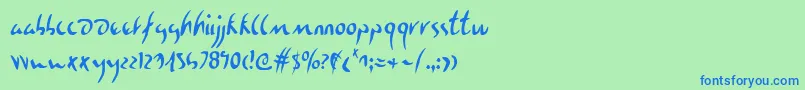 EagleclawCondensed Font – Blue Fonts on Green Background