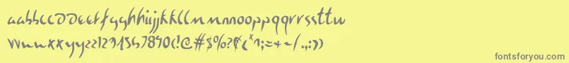 EagleclawCondensed Font – Gray Fonts on Yellow Background