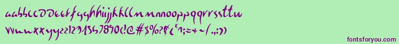 EagleclawCondensed Font – Purple Fonts on Green Background
