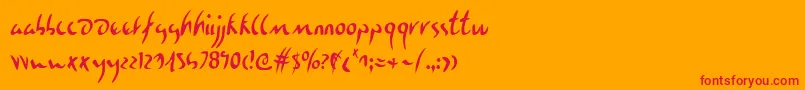 EagleclawCondensed Font – Red Fonts on Orange Background