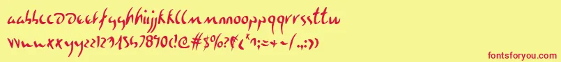 EagleclawCondensed Font – Red Fonts on Yellow Background