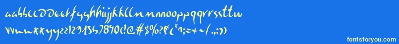 EagleclawCondensed Font – Yellow Fonts on Blue Background