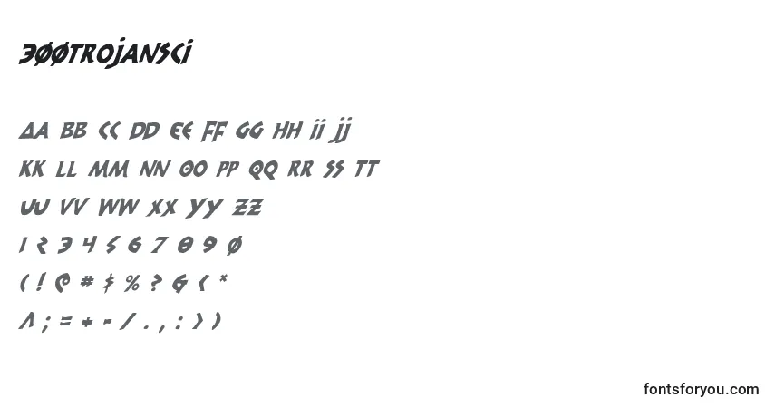 Czcionka 300trojansci – alfabet, cyfry, specjalne znaki