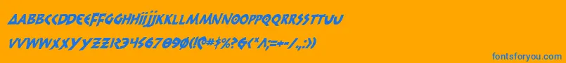 300trojansci Font – Blue Fonts on Orange Background