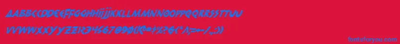 フォント300trojansci – 赤い背景に青い文字