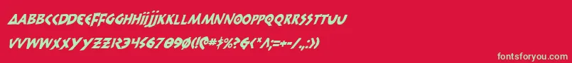 フォント300trojansci – 赤い背景に緑の文字