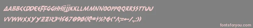 フォント300trojansci – 灰色の背景にピンクのフォント
