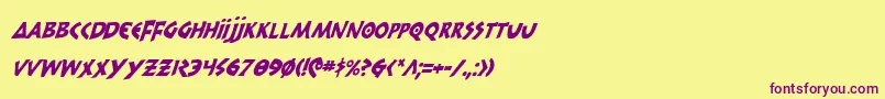 300trojansci Font – Purple Fonts on Yellow Background