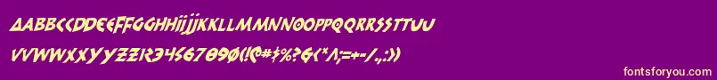 300trojansci Font – Yellow Fonts on Purple Background