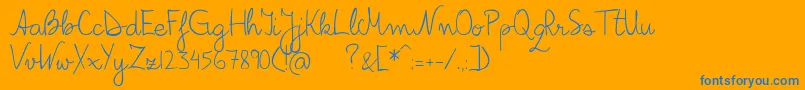 Bilius-Schriftart – Blaue Schriften auf orangefarbenem Hintergrund