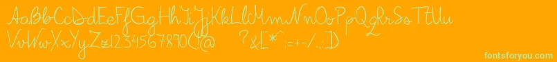 Bilius Font – Green Fonts on Orange Background