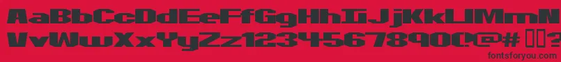 Motorcycle ffy-Schriftart – Schwarze Schriften auf rotem Hintergrund