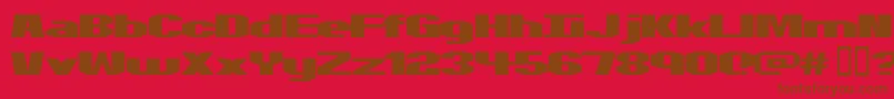 Motorcycle ffy-Schriftart – Braune Schriften auf rotem Hintergrund