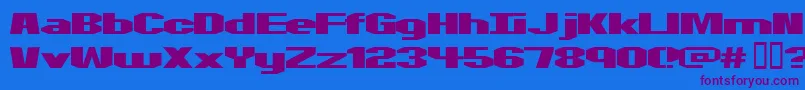 Motorcycle ffy-Schriftart – Violette Schriften auf blauem Hintergrund