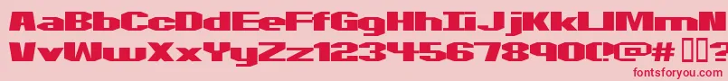 Motorcycle ffy-Schriftart – Rote Schriften auf rosa Hintergrund
