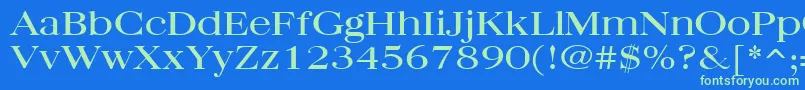 Quantasbroad Regular Font – Green Fonts on Blue Background