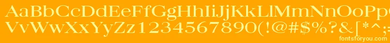 Quantasbroad Regular-Schriftart – Gelbe Schriften auf orangefarbenem Hintergrund