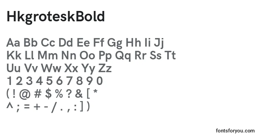 Schriftart HkgroteskBold (85458) – Alphabet, Zahlen, spezielle Symbole