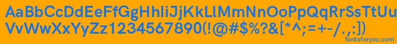 HkgroteskBold Font – Blue Fonts on Orange Background