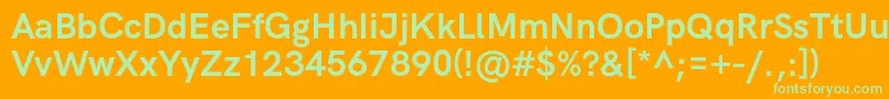 HkgroteskBold Font – Green Fonts on Orange Background