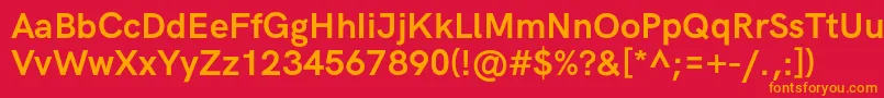 HkgroteskBold Font – Orange Fonts on Red Background