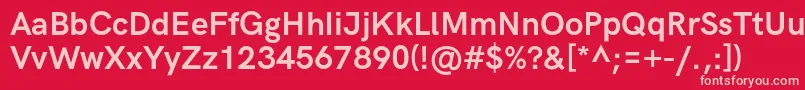 Czcionka HkgroteskBold – różowe czcionki na czerwonym tle