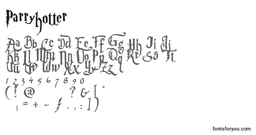 Czcionka Parryhotter – alfabet, cyfry, specjalne znaki