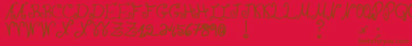 JmhPaulaSm Font – Brown Fonts on Red Background
