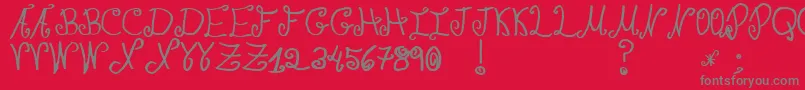 JmhPaulaSm-Schriftart – Graue Schriften auf rotem Hintergrund