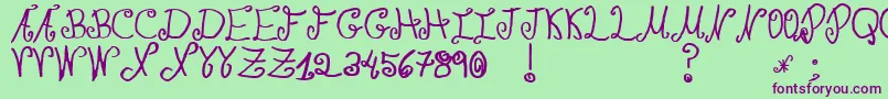 JmhPaulaSm Font – Purple Fonts on Green Background