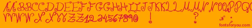 JmhPaulaSm Font – Red Fonts on Orange Background