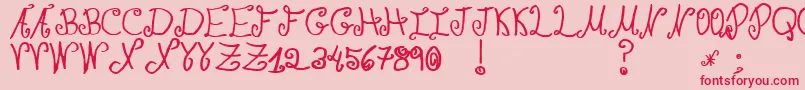 JmhPaulaSm Font – Red Fonts on Pink Background