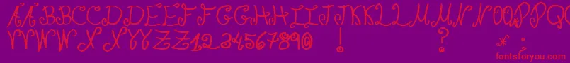 JmhPaulaSm Font – Red Fonts on Purple Background
