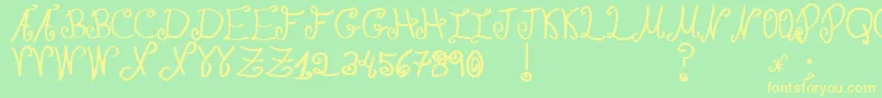 JmhPaulaSm Font – Yellow Fonts on Green Background